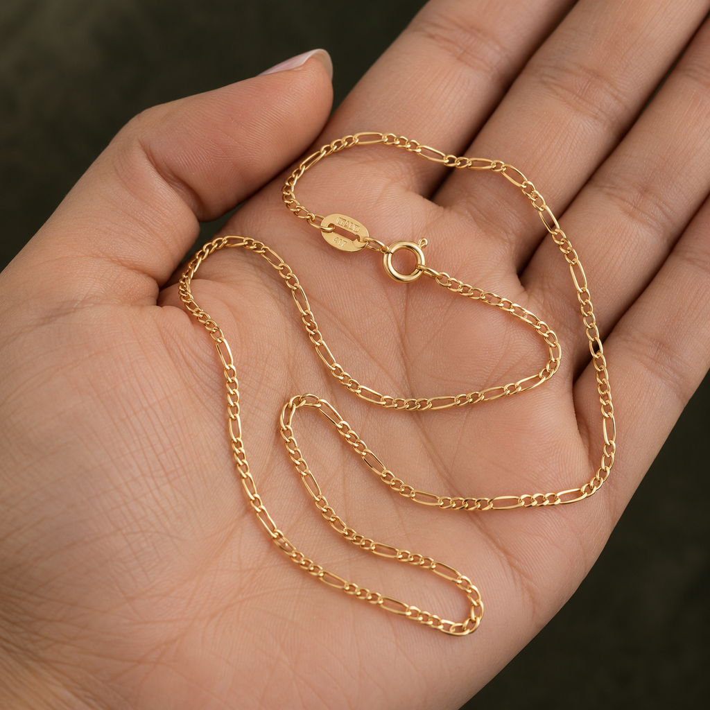 Cadena fígaro de oro 10k
