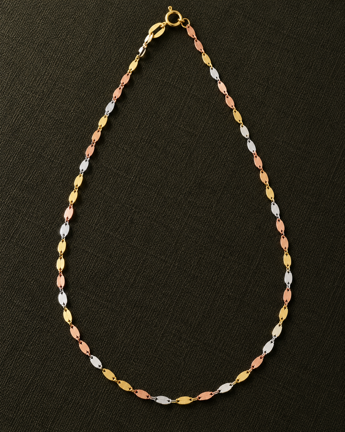 Cadena de oro 10k tres oros, mirror chain